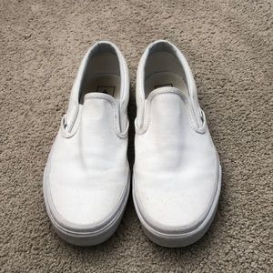 White Slip-On Vans